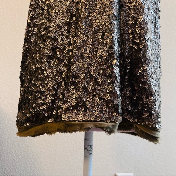 J. Crew Olive Green Sequin Embellished Short Sleeve Shirt Blouse - Picture 7 of 16